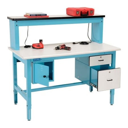 Pro Line Bench-In-A-Box Technical Workbench Plastic Laminate Top 60Wx30D Blue BIB11
